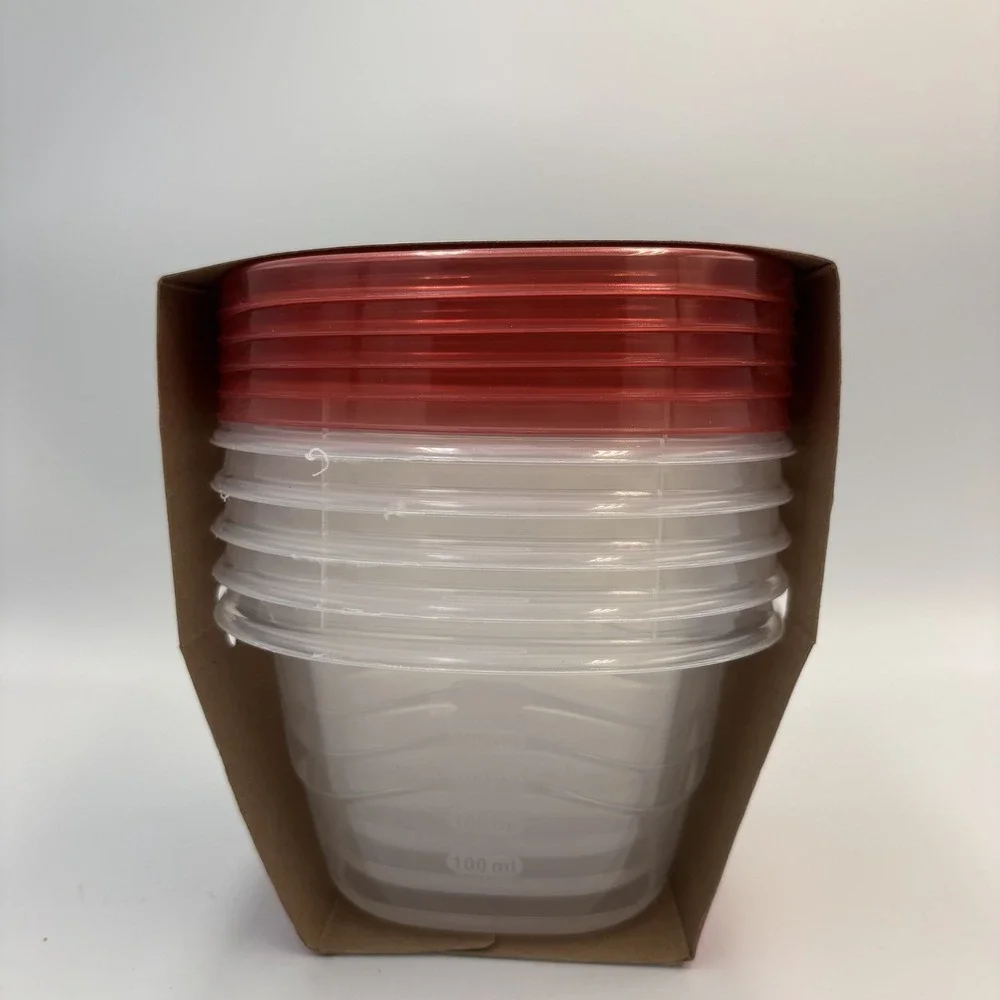 Rubbermaid TakeAlongs 2.1 Cup Deep Square Food Storage Containers‎ Set of 5 Red